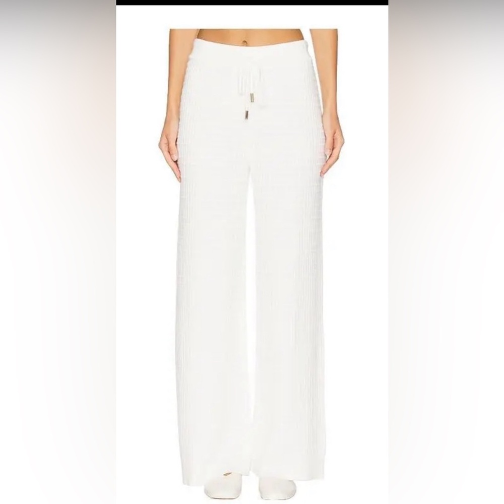 Sancia Lonie Knit Pants Creme Wide Leg Resort Size Medium